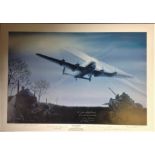 Dambuster 19x27 approx print titled "The Last Hurdle " by the artist J.B Rutherford dedicated to Jim