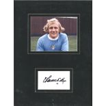 Frances Lee signature piece mounted below colour Man City photo. Approx overall size 16x12. Good