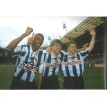 Autographed 12 x 8 photo, VIV ANDERSON, a superb image depicting Anderson celebrating with his Sheff