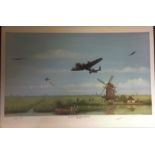 World War Two print 17x25 approx titled Operation "MANNA "in Holland May 1945 by the artist Oliver