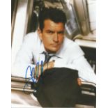 Movies Charlie Sheen 10x8 signed colour photo. Carlos Irwin Estevez, known professionally as Charlie