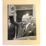 Edward Heath signature below 10x8 b/w photo mounted. Approx overall size 10x12. (9 July 1916 - 17