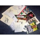 Sport signed collection. 20+ items. Assortment of flyers, album pages, photos. Some of names