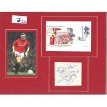 Steve Bruce signature piece mounted below FDC and alongside colour photo. Approx overall size 16x12.
