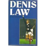 Denis Law hardback book titled Denis Law my autobiography signature piece attached to inside title