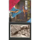 Doris Day signed 6x4 b/w photo mounted alongside colour photo. American actress, singer, and