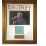 Roger Daltrey signature piece 22x8 overall includes Daltrey embossed at the top , colour photo ,