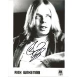 Rick Wakeman signed 10x8 b/w photo. Good Condition. All signed pieces come with a Certificate of