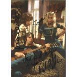 Man About the House Richard O'sullivan, Paula Wilcox & Sally Thomsett Signed Photo. Good