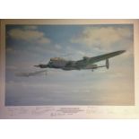 World War Two print approx 20x28 titled "Grand Slam Guardian" by the artist , Maurice Gardner signed