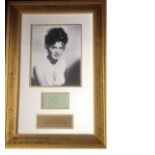 Connie Francis signature piece 22x15 overall includes b/w photo and signed album page both mounted