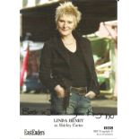 Linda Henry Actress Signed Eastenders Promo Photo. Good Condition. All signed pieces come with a