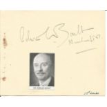 Conductor Sir Adrian Boult vintage autograph album page with small magazine photo affixed.