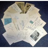 Assorted signed album page collection. 30+ items. Some of names included are Teddy Johnson, Bruce