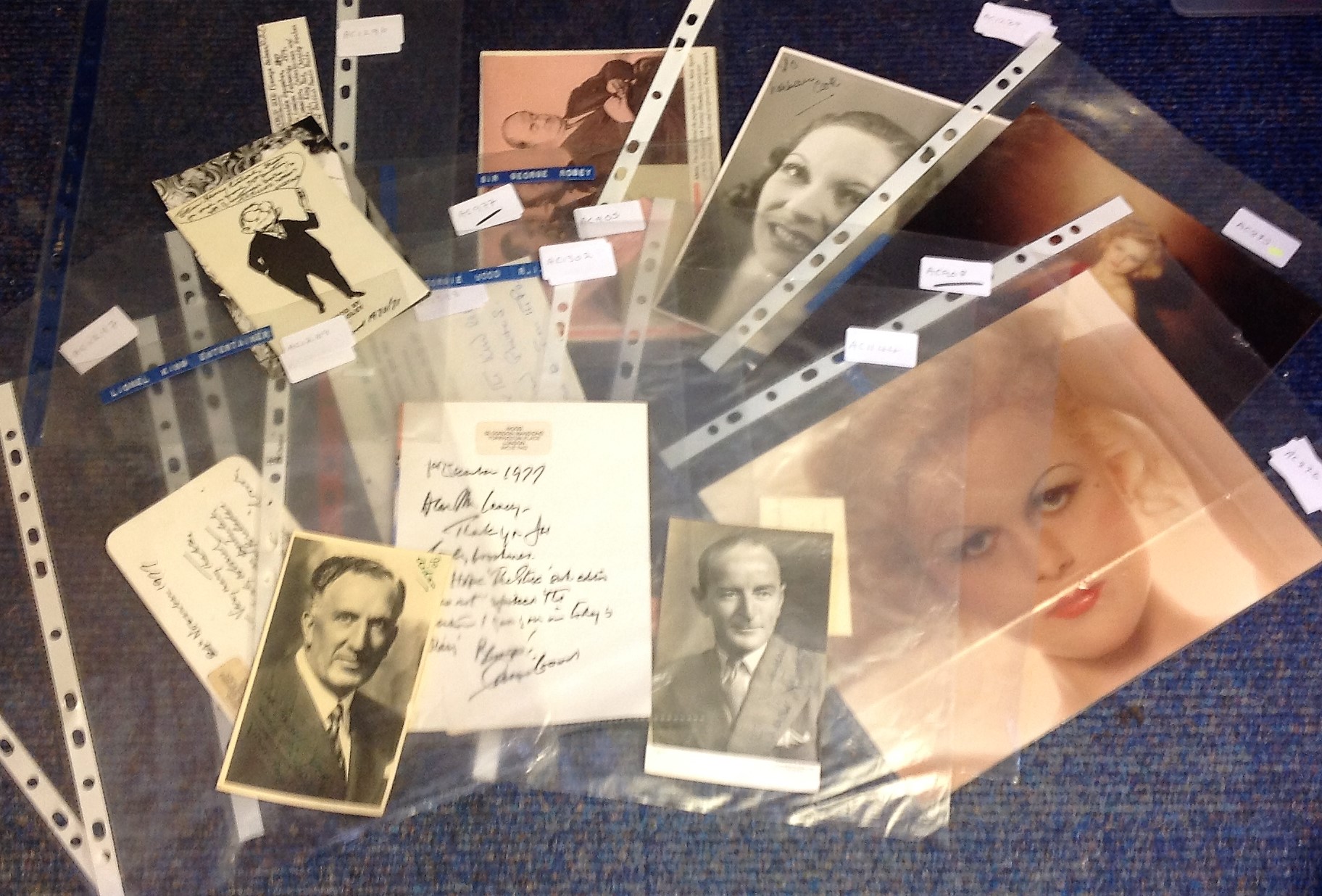 Assorted TV/Film collection. 12 items. Assorted photos, letters and signature pieces. Includes
