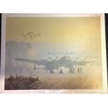 World War Two print 14x18 print titled OFF DUTY Lancaster at Rest by the artist Gerald Coulson