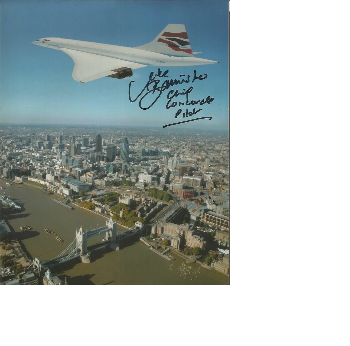 Concorde, three 10 x 8 colour photos each signed by Chief Test Pilot Captain Mike Bannister. - Image 2 of 3