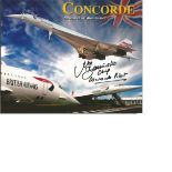 Concorde, three 10 x 8 colour photos each signed by Chief Test Pilot Captain Mike Bannister.