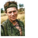 William Dafoe signed 6 x 4 colour Platoon photo. Comes with Times Newspaper platoon poster and