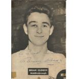 Brian Clough signed 6x4 b/w young newspaper photo. 21 March 1935 - 20 September 2004) was an English