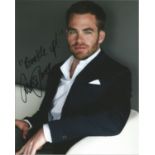 Chris Pine signed 10x8 colour photo. Good Condition. All signed pieces come with a Certificate of