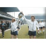 Autographed 12 x 8 photo, FRANCIS LEE, a superb image depicting Lee and his Derby team mate Roy