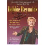Debbie Reynolds signed flyer. Dedicated. Good Condition. All signed pieces come with a Certificate