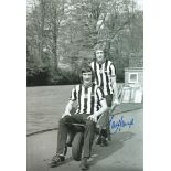 Autographed 12 x 8 photo, PAT HOWARD, a superb image depicting Howard and his Newcastle team mate
