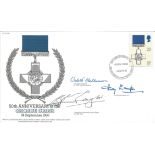 Rare 1990 George Cross 50th Ann RAF cover JSCC46. Odette Hallows GC, Harry Errington GC, LT Cdr H