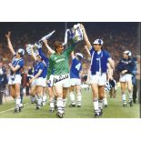 Autographed 12 x 8 photo, NEVILLE SOUTHALL, a superb image depicting Southall and his Everton team