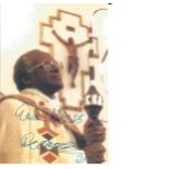 Archbishop Desmond Tutu signed 6 x 4 colour photo. Comes with biography information. Good Condition.