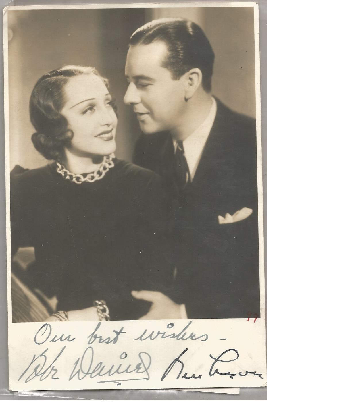 Bebe Daniels and Ben Lyon signed 7x5 vintage photo. Good Condition. All signed pieces come with a