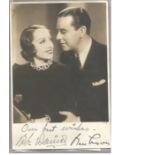 Bebe Daniels and Ben Lyon signed 7x5 vintage photo. Good Condition. All signed pieces come with a