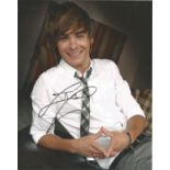 Movies Zac Efron 10x8 signed colour photo. Zachary David Alexander Efron is an American actor. He