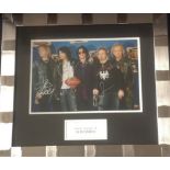 Aerosmith signed colour photo 16x18 overall mounted and framed to a professional standard signed