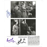 Jude Law, Rachel Weisz and Joseph Fiennes signed 10x8 b/w photo from Enemy at the Gates. Good