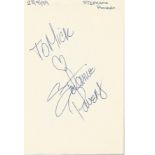 Stefanie Powers signed album page. American actress best known for her role as Jennifer Hart in