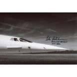 CONCORDE: 8x12 inch photo signed by former Concorde chief pilot Captain John Hutchinson. Good