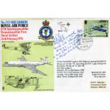 GREAT WAR ACE: 203 Squadron cover signed by Aubrey Ellwood DFC who scored 10 kills during the