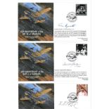 Three WW2 Lancaster veterans cover collection. Three RAF flown covers produced in 2003 to