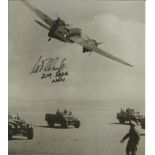 World War Two Flt Lt Terry Clark DFM-219 Sqd signed 6x7 b/w photo. Terry Clark flew with 219 Sqn