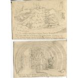 Rare Great War Art Sketches A collection of SIX hand drawn sketches, done during the Great War by