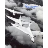 VULCAN BOMBER PILOT: 8x10 inch photo signed by Flt Lt Paddy Langdown, a Vulcan bomber pilot with 35,