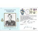 Double signed MRAF Sir David Craig cover flown and signed by Grp Capt. Bunn & Wg Cdr Morley. Good
