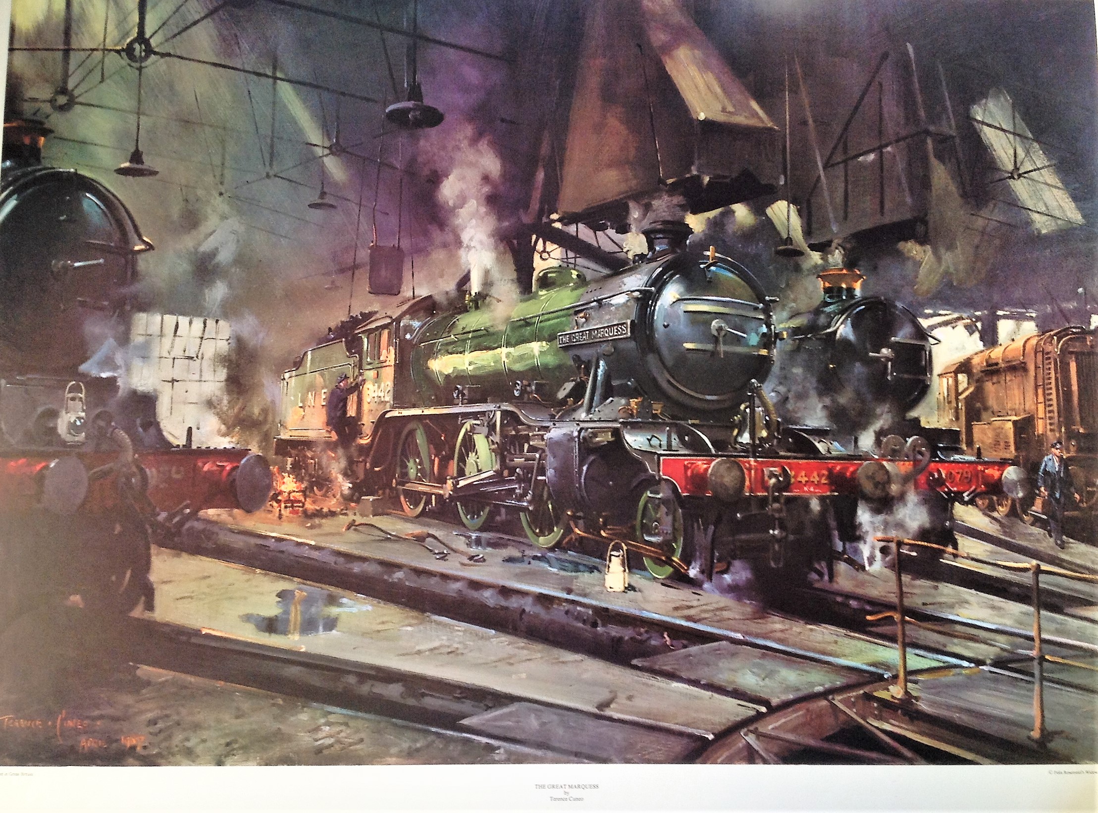 Railway Print 31x27 approx titled The Great Marquess by the artist Terence Cuneo. Good condition