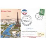 Wg Cdr Walker signed Retour En France cover RAFES SC5 flown by Comet. 30ct French Stamp and