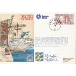 Two double signed covers RAFES SC9b. Signed by Wessex HC Mk2 Pilot Wg Cdr A J Mackinnon and