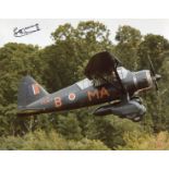 RARE SOE PILOT: 8x10 inch photo of a Westland Lysander signed by Wing Commander Len Ratcliff DSO DFC