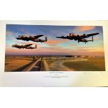 Dambusters World War Two Print 17x28 titled Dambusters Dusk Departure by the artist Mark