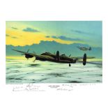 World War Two print approx 12 x16 titled "Last One Home "by the artist Keith Aspinall signed in
